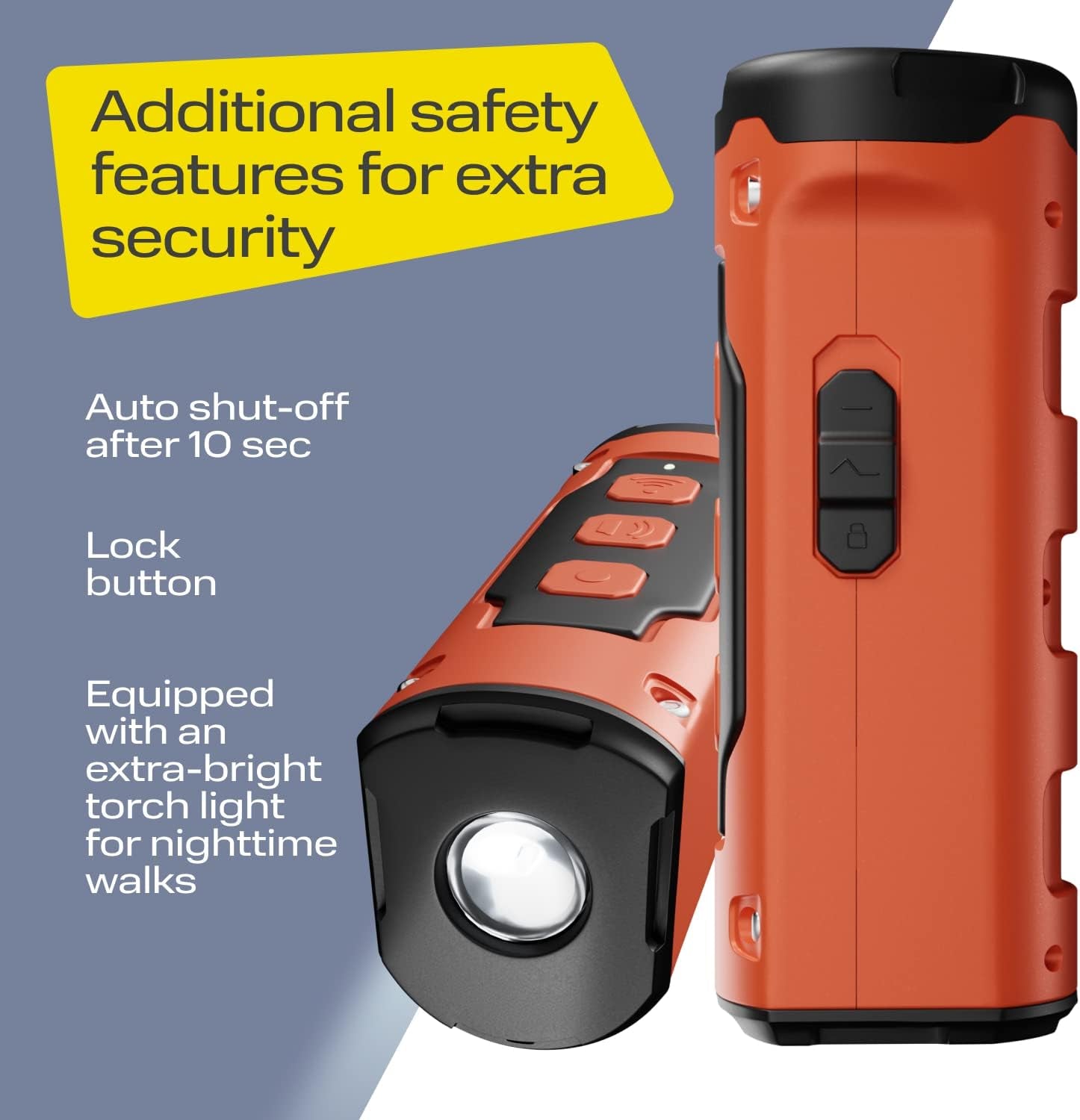 N30 Dog Barking Control Device with Triple Ultrasonic Emitter with 49 Feet Range - Ultrasonic Anti-Barking Device with Flashlight (Orange)